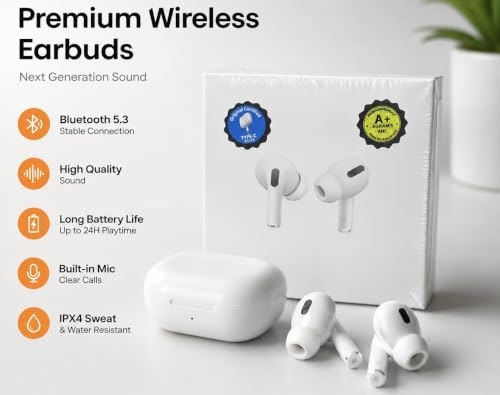 Image of Earbuds Premium Wireless Earbuds | Bluetooth 5.3, ANC, IPX4 Water Resistant