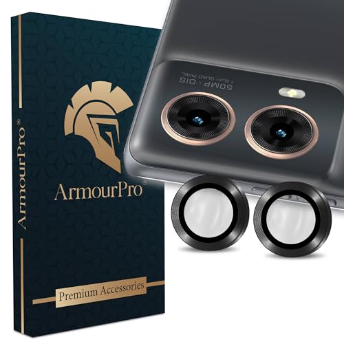 Image of ArmourPro Camera Rings Tempered Glass for Motorola Edge 50 Fusion and Moto G85, Tough HD Individual Aluminum Alloy Rings 9H Camera Cover, Scratch-Resistant,Camera Lens Protection| Black, 1 Pack