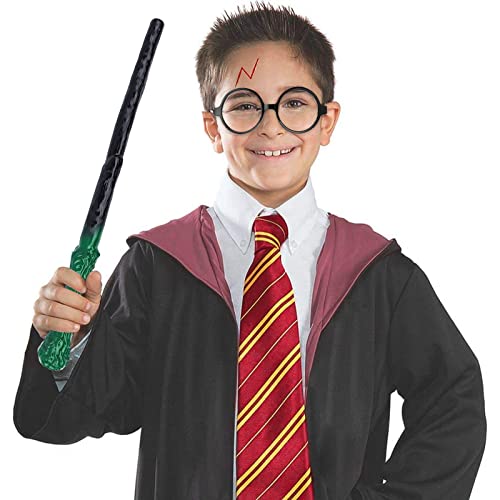 Moncinday MCW17 17Pcs Wizard Party Favors Magic Wand Hat Glasses Frame Magic Scarf Tie Tattoo For Birthday Halloween Party Cosplay Costume Dress Up Accessories thumb #5