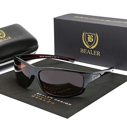 BEALER Óculos de sol esportivos polarizados para homens, leve, armação TR90, óculos de sol para diri