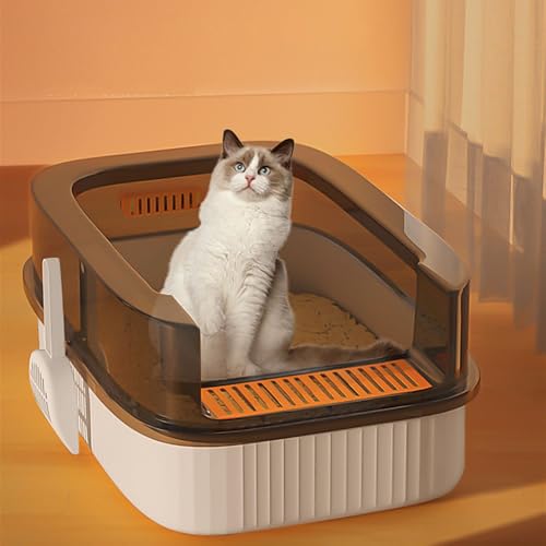 Arenero para gato abierto con lados altos gris miniatura 6