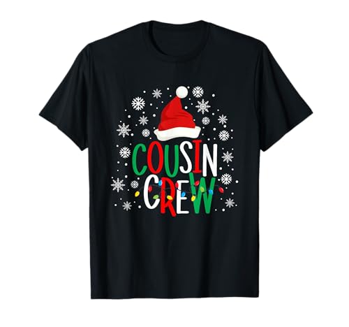 Christmas 2024 Cousin Crew Xmas Lights Funny Matching Pajama T-Shirt