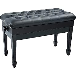 Yisss Tabouret Piano,Banquette Piano Banc Banc de Piano Duet Tabouret de Banc de Piano Réglable, Compartiment de Rangement de Grande Capacité Cuir PU Noir Style Vintage en Bois Massif (Null Noir) - Les Beatles, Paul McCartney, John Lennon, RIngo Starr, George Harrison