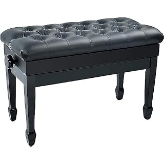 Yisss Tabouret Piano,Banquette Piano Banc Banc de Piano Duet Tabouret de Banc de Piano Réglable, Compartiment de Rangement de Grande Capacité Cuir PU Noir Style Vintage en Bois Massif (Null Noir) - Les Beatles, Paul McCartney, John Lennon, RIngo Starr, George Harrison