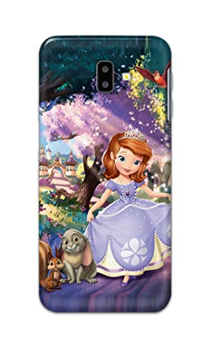 Image of PRINTFIDAA Cartoon Little Girl with Crown and Pet Animals Printed Designer Hard Case for Samsung Galaxy J6 Plus (2018) (6.0 inch), SM-J610FN / DS Back Cover -(e) RPM1008
