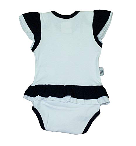 Body Vestido com Tiara Corinthians, Rêve D'or Sport, Bebê Menina, Branco/Preto, M