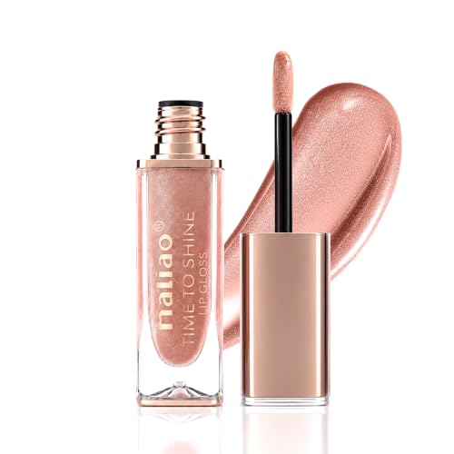 Image of Maliao Time To Shine Lip Gloss (After Glow, 6.5ml) | High Shine Lip Gloss with Intense Colour & Luxe Shimmer | Highly Pigmented, Smooth-Gliding Glossy Lip Makeup | Non-Sticky, Lightweight & Infused with Vitamin E