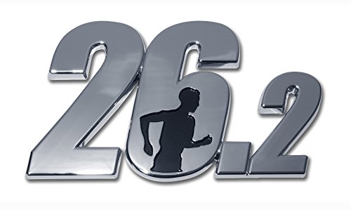 Image of Elektroplate 26.2 Male Marathon Runner OEM Chrome Emblem for Cars, Trucks, and All Auto | Universal Fit at 2.9 inch x 1.75 inch | Weatherproof