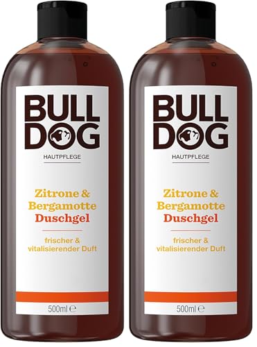 BULLDOG - Körperpflege für Männer | Zitrone & Bergamotte Duschgel | frisches & revitalisierendes Duschgel | 500ml (Packung mit 2)