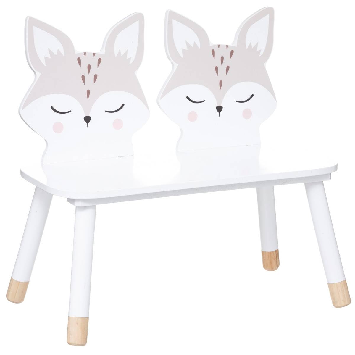 Chaise Banc pour Enfant Renard en Bois H 52.5 cm - Atmosphera