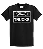 Ford Trucks Classic Square Logo Men's Short Sleeve T-Shirt Pickup Truck F150 F250 Ford Motor Company Tee-Black-XL