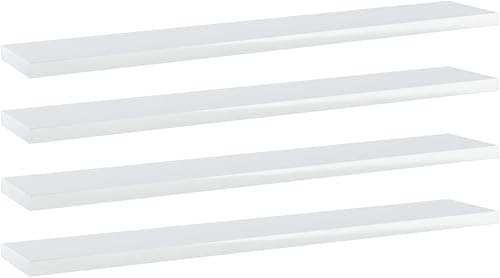 Miniatura 615 de Juego de 4 tableros de estantería, paneles de repuesto, unidades de almacenamiento, estantes de exhibición organizadores, gris hormigón, 31.5 x 11.8