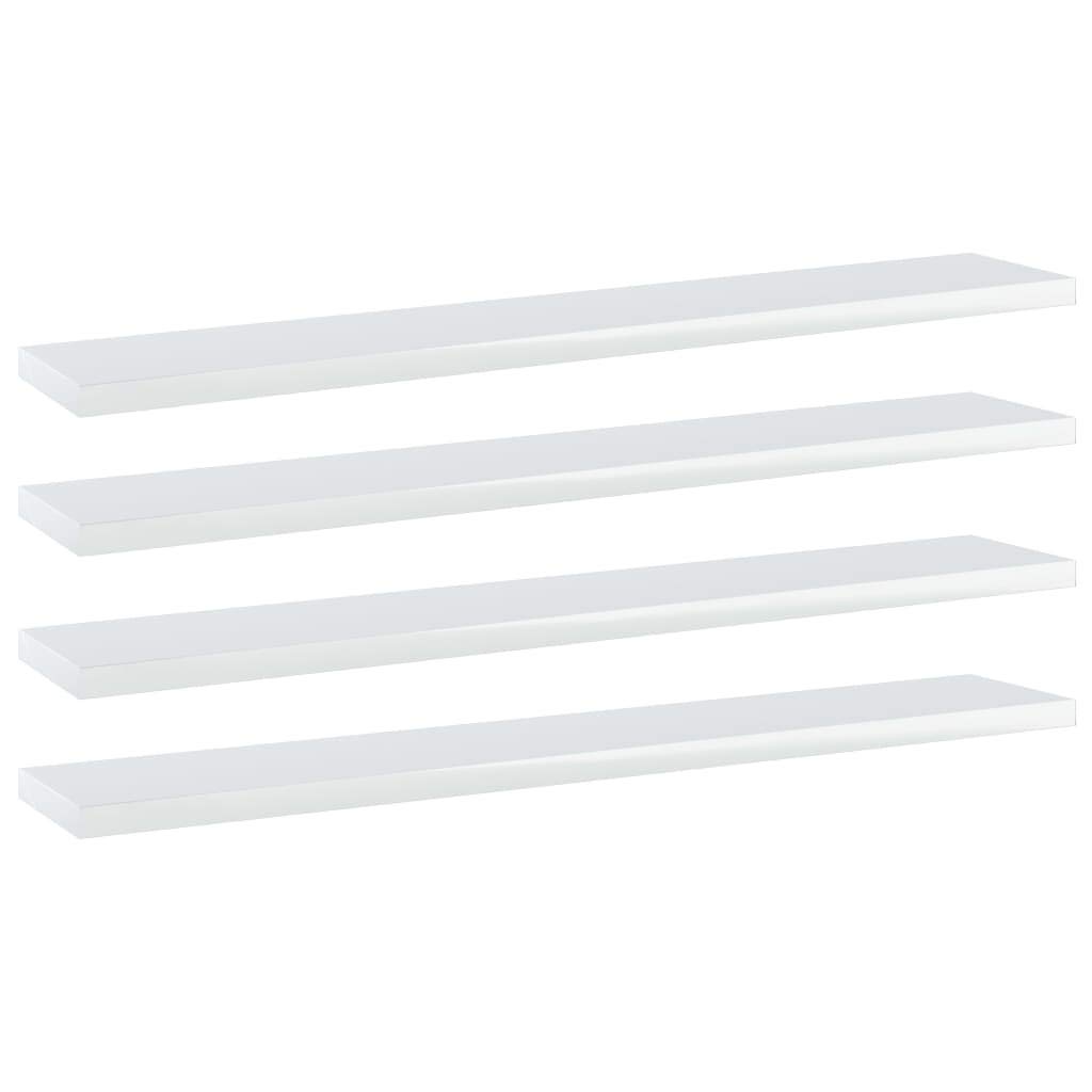 DIGBYS Bücherregalbretter 4 Stück Hochglanz Weiß 60x10x1,5cm Holzwerkstoff Küche, Haushalt & Wohnen