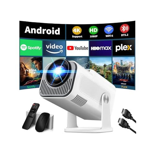 [Projector 2026 Upgraded] Mini Projector Support 4K 1080P Auto Keystone 270&deg;Rotatable with WiFi...