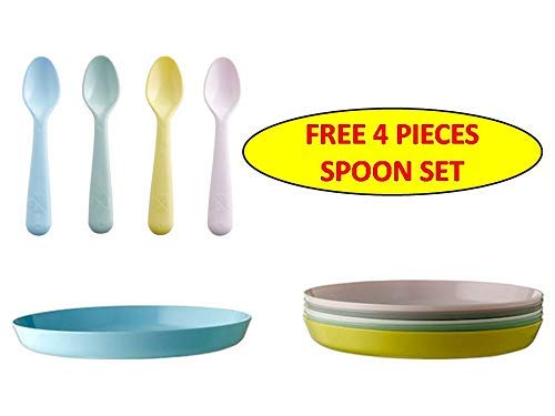 IKEA Kids Plates - Set of 6 Colorful Plates & Spoons -2