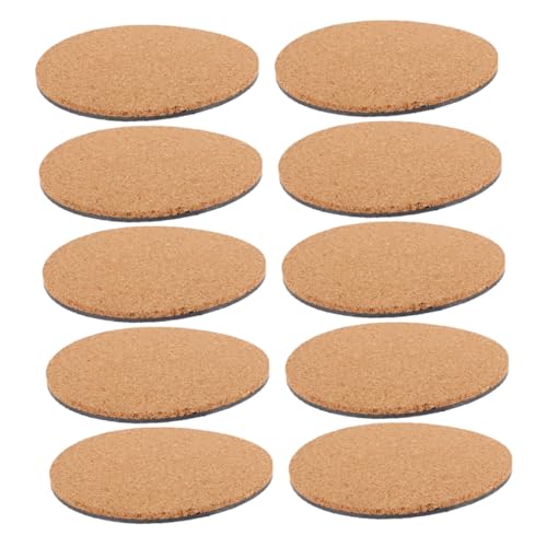 Ciieeo Tapetes Redondos Antideslizantes para Macetas, 10 Unidades de Corcho y PP, Absorbentes y Resistentes al Calor, Posavasos de Corcho para Plantas y Utensilios de Cocina, Ideales
