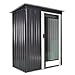 Outsunny Casetta da Giardino Porta Utensili in Lamiera di Acciaio, Capanno da Giardino in Acciaio con Porte Scorrevoli, 163x89x182cm, Nero