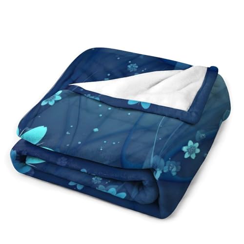 Couverture de lit en flanelle bleue 127x152 cm pour canapé