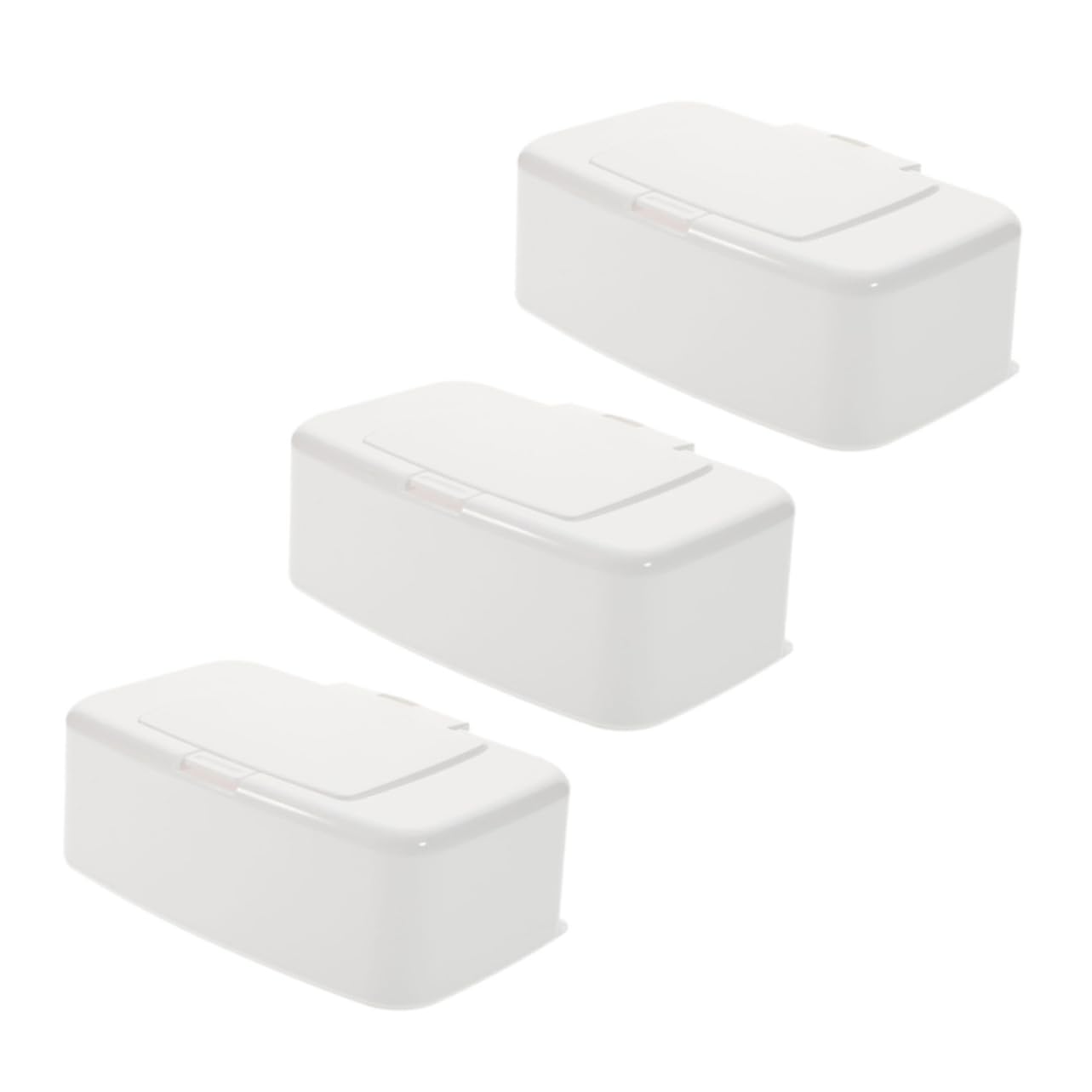 MAGICLULU 4 Sätze Kiste Abwischen Aufbewahrungsdose Storage Boxes Feuchttücher Spender Aufbewahrungskorb Caakg Feuchttücher Für Kleinkinder Wischbehälter Nachfüllbar Pp Weiß 3 Stück * 4