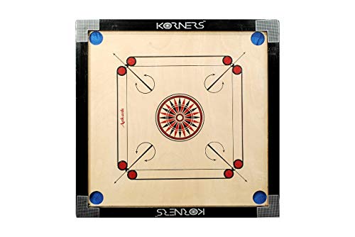 Image of KORNERS Carrom Board with Striker |Coins and Powder, Multicolor (26 Inches Medium)