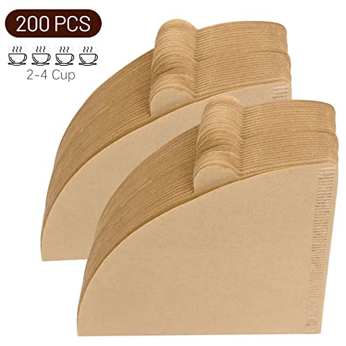 Coffee Filters, Size 02 Cone Filters, Disposable Natural Paper Filters 2-4 Cup, 2 Cone For Pour Over And Drip Coffee Maker (Unbleached，200) #TOP2