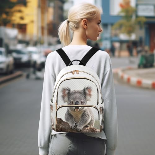 Sac à dos koala gris imprimé en polyester léger de grande capacité