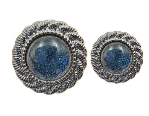 Round Elegant Blue Sparkling Pearl Design Button (Pack of 16) 8 Big and 8 Small Pack for Clothes Coat Blazer Suit, Sherwani and Indian Dresses Sports Coat Uniform Jacket DIY-image-18