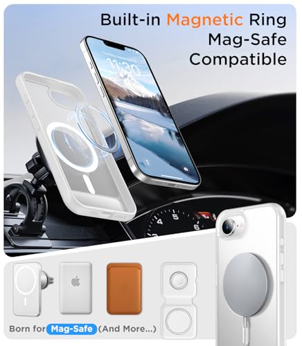 Image of Magnetic Compatible with iPhone 17e Case & iPhone 16e Case,[Built-in Invisible Kickstand][Compatible with MagSafe][Military Grade Shockproof] Slim Translucent Matte Case for iPhone 16e /17e 6.1 inch