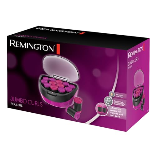 Remington Rodillos de pelo con calefacción (juego de 12 rodillos de terciopelo flocado en 2 tamaños jumbo (35 mm y 40 mm), tecnología cerámica e iónica, núcleo de cera, 12 pines y clips incluidos, - imagen 5