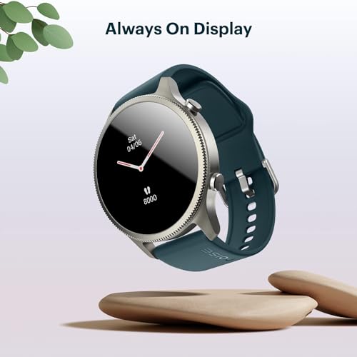 Image of NoiseFit Halo Limited Edition 1.43 inch AMOLED Display, Bluetooth Calling Round Dial Smart Watch, Premium Metallic Build, Always on Display, Smart Gesture Control, 100 Sports Modes (Jade Alloy)