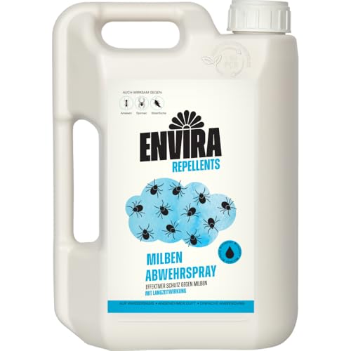 Envira Milben Abwehrspray 2 Liter - Spray mit Langzeitwirkung gegen Milben & Hausstaubmilben - Schutz für Matratzen - Abwehrspray für die Wohnung