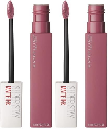 Maybelline Superstay Matte Ink Pintalabios Líquido Mate Tono 15 Lover Color Nude (Paquete de 2)