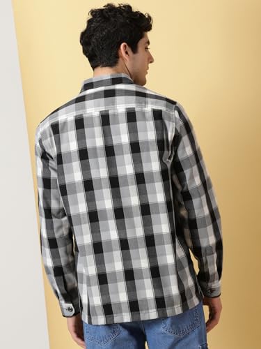 Image of Thomas Scott Men's | Checks | Full Sleeve | Regular Fit | 100% Cotton | Double Pocket | Spread Collar | Casual Shirt
