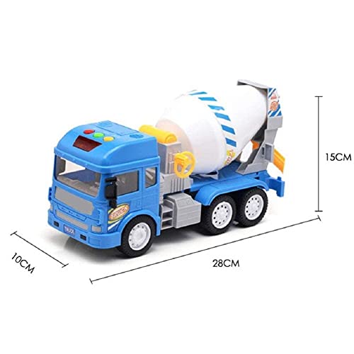 Image of Toy Truck Diecast Cars Truck with Light and Sound Pull Back Vehicles Toy Trucks for Kids ?Colors as Per Stock? (FT Cement Mixer)