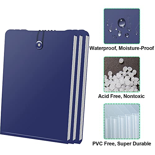 Credibility Pacote com 3 pastas de arquivo sanfonadas verticais expansíveis com 7 bolsos, bolsa orga