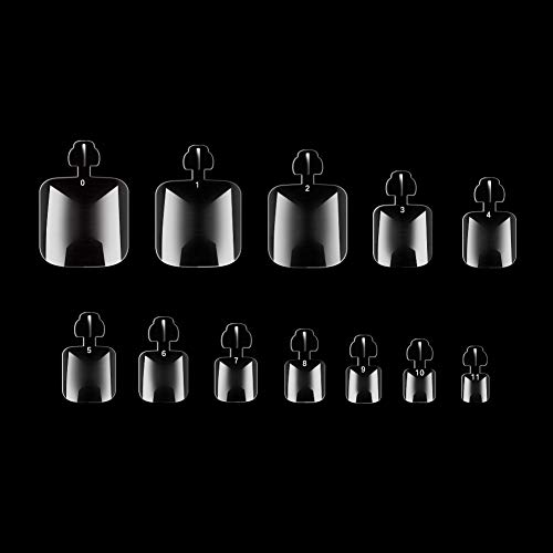 MISMXC 500 Pcs False Toenails Full Cover Artificial French Acrylic Toenails 10 Sizes for Nail Salons and DIY Nail