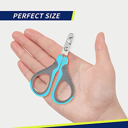 Image of WePet Pet Nail Clippers U07.1, Professional Claw Trimmer, Bended Scissor Special for Cats, Kittens, Dogs, Puppies, Small Animals, Grey /Maya Blue