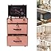 DDYOOK 3 layers Aluminum Rolling Makeup Case, Travel Portable Beauty Luggage Trolley Lockable w/ 360° Universal Wheel, Professional Rolling Makeup Train Case Makeup Artists Cosmetic Organizer (Gold)