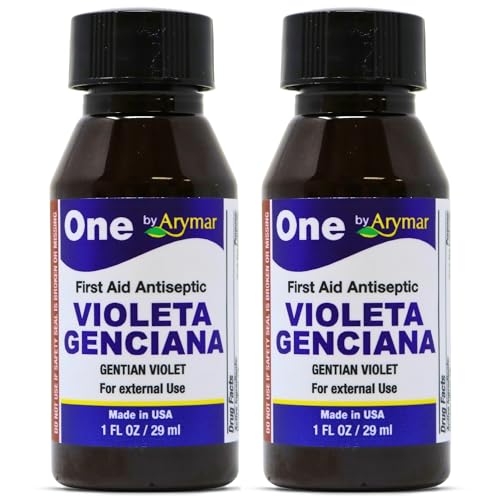 Arymar Gentian Violet 1% USP Solution - First Aid Antiseptic for Minor Cuts Bruises Burns Includes Brush Applicator 1 oz (2)