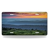 WONDERTIFY Blue Ridge Parkway License Plate Scenic Landscape Appalachian Mountains Ridges Sunset Layers Great Smoky National Novelty Vanity Decorative Car License Plate, Metal Car Plate Tag 12'X6'