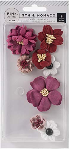 Pink Paislee 5th & Monaco DIMENSN FLWR, Papel y Tela, talla única