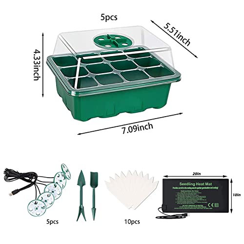 PEALOV Heated Propagator With Lights,Propagator Trays With Heightened