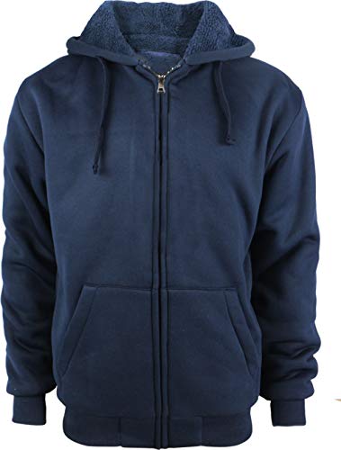 Image of Yasumond Hoodies for Men Zipper Fleece Sweatshirt Heavy Sherpa Lined Hooded Warm Winter Coats Big Tall