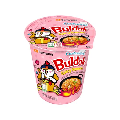 Image of SAMYANG Hot Chicken Flavour Raman Carbonara Cup Noodles,70 g (Pack Of 6)