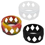 QEAS 3 Pezzi Custodia in Silicone per Serbatoio in Vetro Bulb, Antiturto Antiscivolo Elastico, Compatibile con Zeus Sub Ohm Z Mesh RTA TFV12 Prince TFV16 TFV18, Nero Trasparente Arcobaleno
