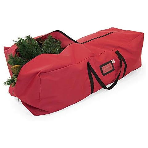[Red Duffle Bag Storage Bag] - Christmas Tree Storage Bag for Artificial Trees up to 4 Feet Tall - Works Great for Garlands and Seasonal Decorations - ID Tag Holder | Santa's Bags (48-Inch) Cover