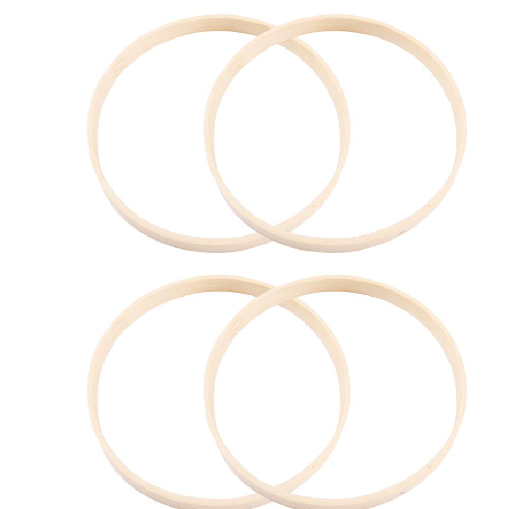 Macrame Garland Dreamcatcher 10pcs 13cm Diameter Dream Catcher Ring Round Wooden Hoop DIY Craft Tools (Beige) Embroidery Hoop