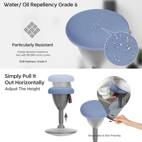 Image of Adjustable Standing Desk Chair, Ergonomic Wobble Stool Standing Desk Stool, Encourage Good Posture, Height Adjustable Stool 19-35 inch, Non-Slip Base, Active Chairs for Adults
