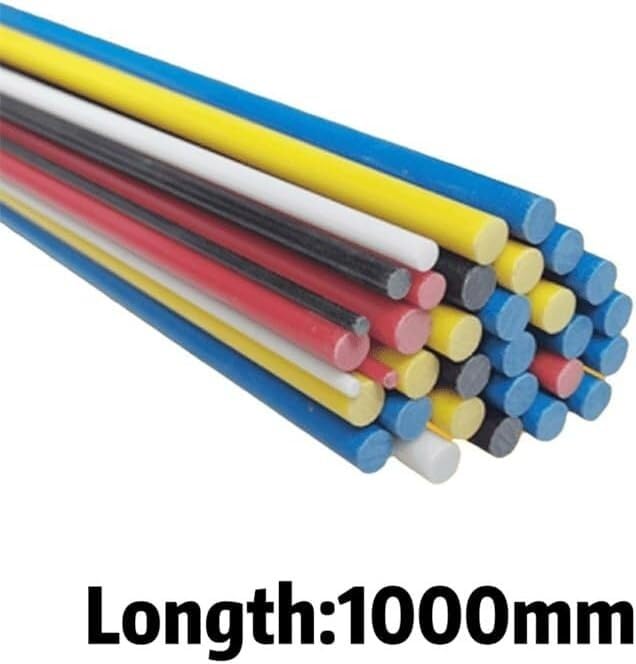 Aste in fibra di vetro colorate da 10 pezzi da 1000 mm, aste in fibra di vetro ad alta resistenza(Black,3x1000mm)