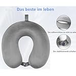 Travel Pillow 100% Pure Memory Foam Neck Pillow Airplane for Traveling,Car, Train,Napping,Traveling,Washable Cover (Grey) - Image 5